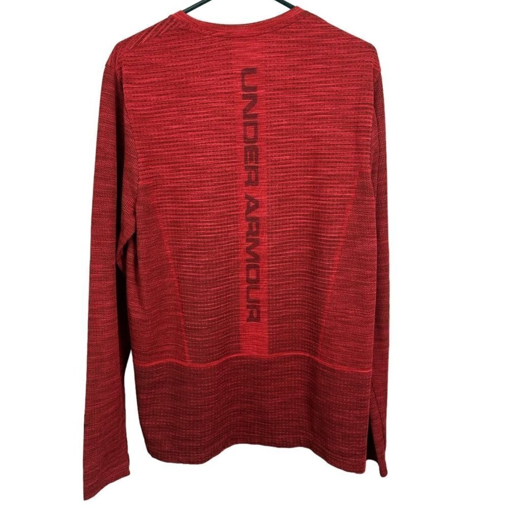 Under Armour Mens Red HeatGear Space Dye Long Sleeve Athletic Shirt Large - Picture 2 of 8